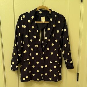 LC Lauren Conrad Navy Polka Dot Blazer